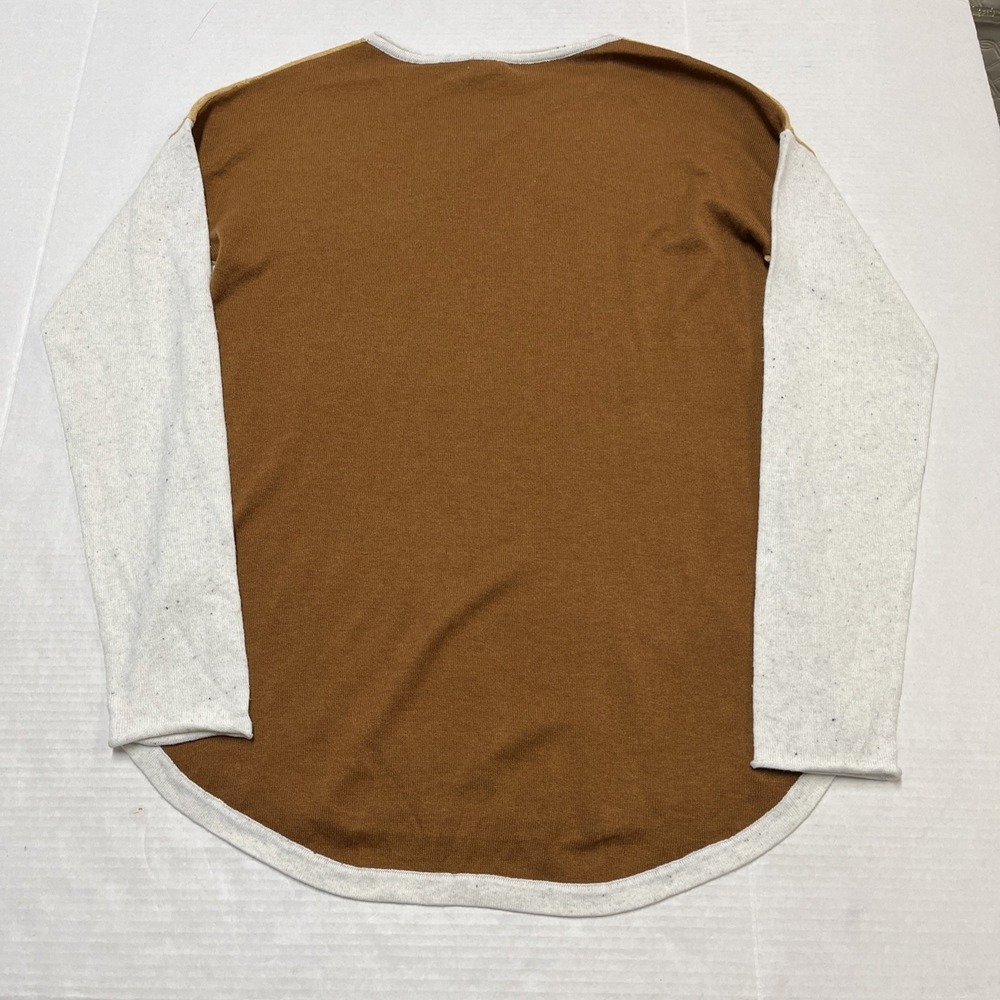 Smartwool Mustard and Cream Colorblock Long Sleeve Sweater - Picture 2 of 9